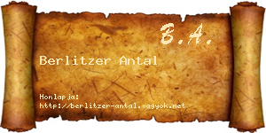 Berlitzer Antal névjegykártya
